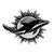 Miami Dolphins NFL Chrome Silver & Black Logo Emblem