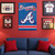 Atlanta Braves MLB Baseball Vertical Banner Flag - Jersey Stripe - Braves Wordmark & Logo - Indoors, hanging on a wall in a baseball Fan Cave