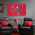 Tampa Bay Buccaneers NFL Football 6 Grommet Wall Banner - Hanging on a Bucs Pewter Color wall, in a football fan cave