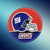 New York Giants NFL Round Vinyl Decal Sticker - Helmet Design - Giants Wordmark - On a Blue Background