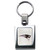 New England Patriots NFL Square Laser Etched Brushed Metal Keychain