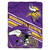 Minnesota Vikings 60 x 80 Raschel Throw Blanket Slant Design