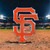 San Francisco Giants Aluminum Emblem - Displayed on a baseball field background