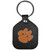 Clemson Tigers Leather Square Key Chain