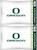 Oregon Ducks NCAA Microfiber Jersey Stripe Pillowcase Set - 2 pack front view - Showing Ducks Logo in Center, with Oregon Lettering, and Jersey Stripe down sides
