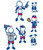 Texas Rangers Family Stickers - Father, Mother, Son, Daughter, Cat and Dog - Vinyl Logo Decals