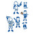 Los Angeles Dodgers MLB Family Decal Sticker Set – 6‑Piece Vinyl Pack