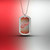 Detroit Red Wings NHL Color Chrome Tag Necklace - On a Red Wings Red and White Gradient Background