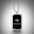 Tampa Bay Buccaneers NFL Chrome Black Tag Necklace - Displayed on a gradient pewter background