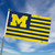 Michigan Wolverines Blue Gold Stripes Logo Flag