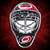 Carolina Hurricanes NHL Aluminum Goalie Mask Emblem - On a black and red gradient background