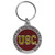 USC Trojans Logo Carved Metal Keychain