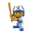 Milwaukee Brewers MLB 3" Batter Action Figure Toy  (Blue Throwback Jersey)