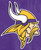 Minnesota Vikings NFL Purple Embroidered Mini Flag - Close Up