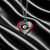 University Of Georgia NCAA Heart Charm Necklace - Heart Pendant on 22" Chain - On a Georgia black color fabric background
