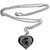 Michigan State Spartans Heart Charm Chain Necklace - 22 Inch Chain