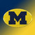 Michigan Wolverines NCAA Color Bling Sparkle Logo Emblem - On a blue and maize color gradient background