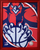 Atlanta Hawks Mascot Logo Photo Print - Displayed in a red wood frame