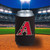 Arizona Diamondbacks Baseball Black Logo Can Cooler - Displayed on a baseball park background