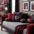 Atlanta Falcons NFL Microfiber Black & Red Pillow Sham - Displayed in a red and black football themed room