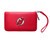 New Jersey Devils NHL Hockey Red Logo Pebble Wallet - Front View - Showing Devils Logo and wrist strap