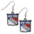 New York Rangers NHL Chrome Dangle Logo Earrings