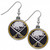 Buffalo Sabres Hockey Chrome Dangle Fish Hook Earrings