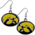 Iowa Hawkeyes NCAA Team Logo Chrome Dangle Earrings