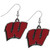 Wisconsin Badgers NCAA Team Logo Chrome Dangle Earrings