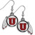 Utah Utes NCAA Team Logo Chrome Dangle Earrings