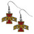 Iowa State Cyclones NCAA Team Logo Chrome Dangle Earrings