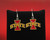 Iowa State Cyclones NCAA Chrome Logo Dangle Earrings - On a black earring holder