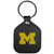Michigan Wolverines Black Leather Keychain