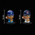 TeenyMates MLB Series 2 Pitcher Figures - Mystery Blind Bag (2 Figures & 2 Puzzle Pieces) - On a black background with a schematic showing the 1 inch figures size