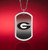 Georgia Bulldogs NCAA Color Chrome Tag Necklace - On a bulldogs red background