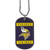 Minnesota Vikings NFL Purple & Gold Metal Tag Necklace