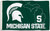 Michigan State Spartans NCAA State Outline Flag