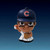 Chicago Cubs MLB 1" Mini Toy Pitcher Figure - On a cubs blue color gradient background