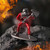 Barbecue GI JOE Figure - Displayed on a rock and fire background