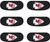 Kansas City Chiefs Fan Eye Black Stickers (6-Count) - NFL Football Vinyl Face Strips
