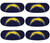 Los Angeles Chargers NFL Eye Black Stickers 6ct