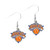 New York Knicks NBA Orange & Blue Dangle Logo Earrings