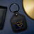 West Virginia Mountaineers NCAA Black Square Fob Key Chain – Stitched Detail with Inlaid Metal Emblem