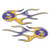 Minnesota Vikings NFL Flame Emblem Decal 2‑Piece Sticker Set - Peel‑and‑Stick Graphics - Front View