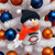 Chicago Bears NFL Football Plush Snowman Wordmark Logo Ornament - Hanging in a white Christmas Tree