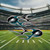 Philadelphia Eagles NFL Football Flame Emblem Decal Sticker - Displayed on a football stadium background