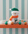 Miami Dolphins NFL Football Plush Snowman Decoration Figure - Displayed sitting on a shelf