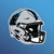 Carolina Panthers NFL Helmet Decal Sticker - On a Carolina Blue Background