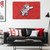 Cincinnati Reds MLB 2' x 3' Embroidered Mascot Logo Banner Flag - Indoors hanging on a wall above a couch.