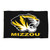 Mizzou Tiges 3 ft x 5 ft flag - Front view displaying Tiger Logo and Mizzou Lettering on a black and gold flag with grommets